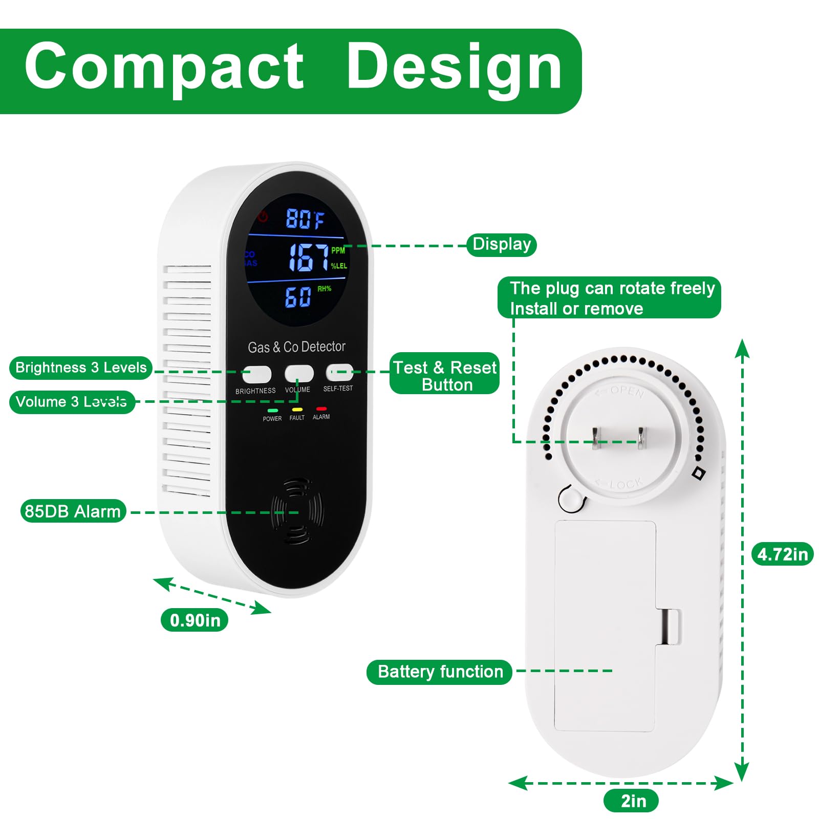 5-in-1 Combination Explosive G - Co Detector Plug reseña y precio