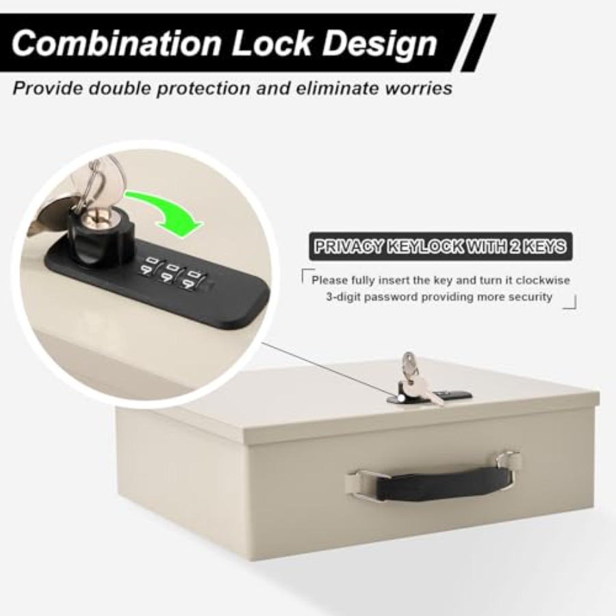 Fireproof Document Box with Ke - Lockbox Key Secure reseña y precio