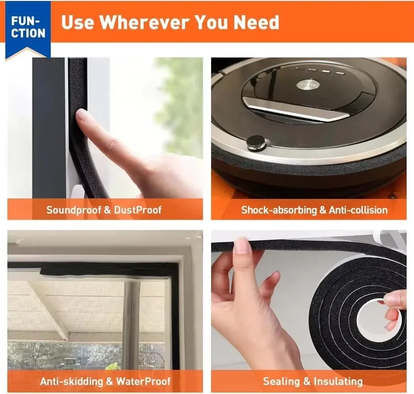 Thick Foam Window Sealing Stri - Window Lock Bar reseña y precio