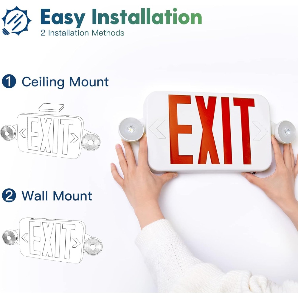 2 Pack Exit Sign with Emergenc - Emergency Exit Sign reseña y precio