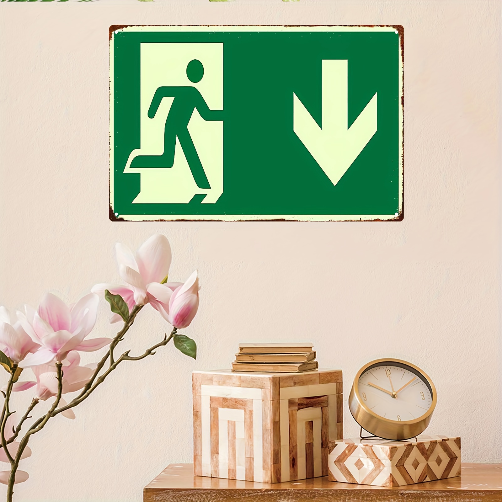 2D Vintage Metal Iron Sign | P - Emergency Exit Sign reseña y precio