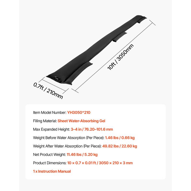 Flood Barrier, 8 Pack, 10 x 0. - Flood Barrier Bag reseña y precio