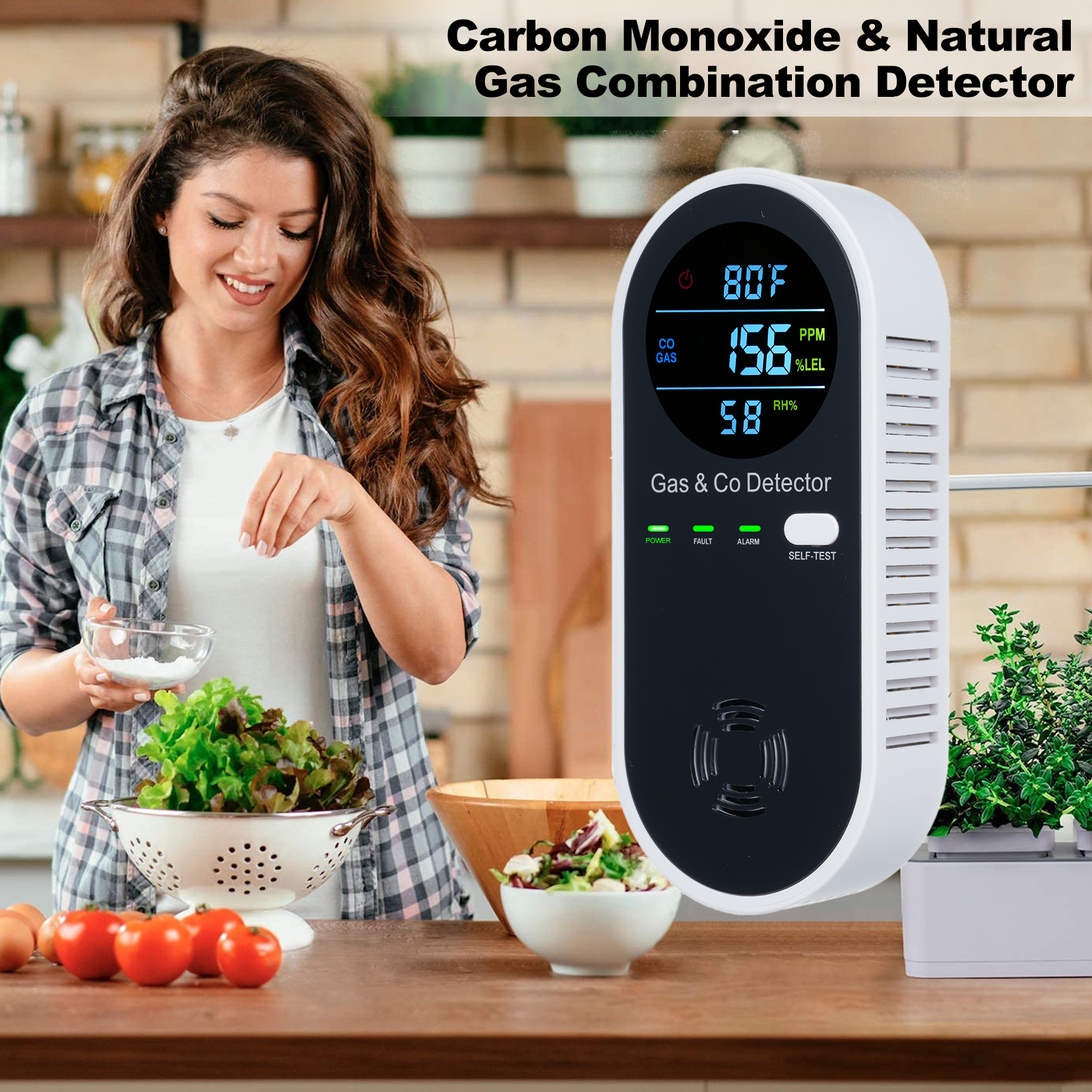 4 in 1 CO Monitor Alarm with L - Co Detector Plug reseña y precio
