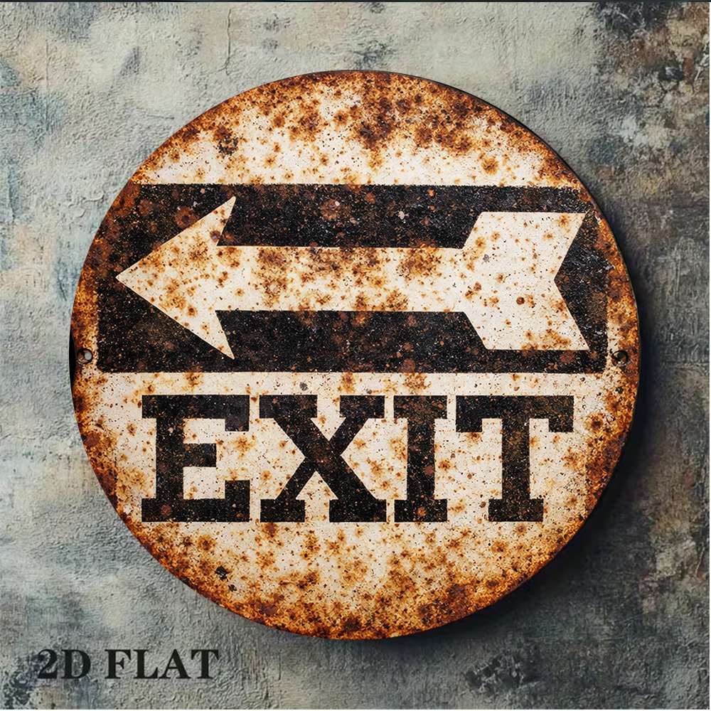2D Metal Sign 8x8in/20x20cm Re - Emergency Exit Sign reseña y precio