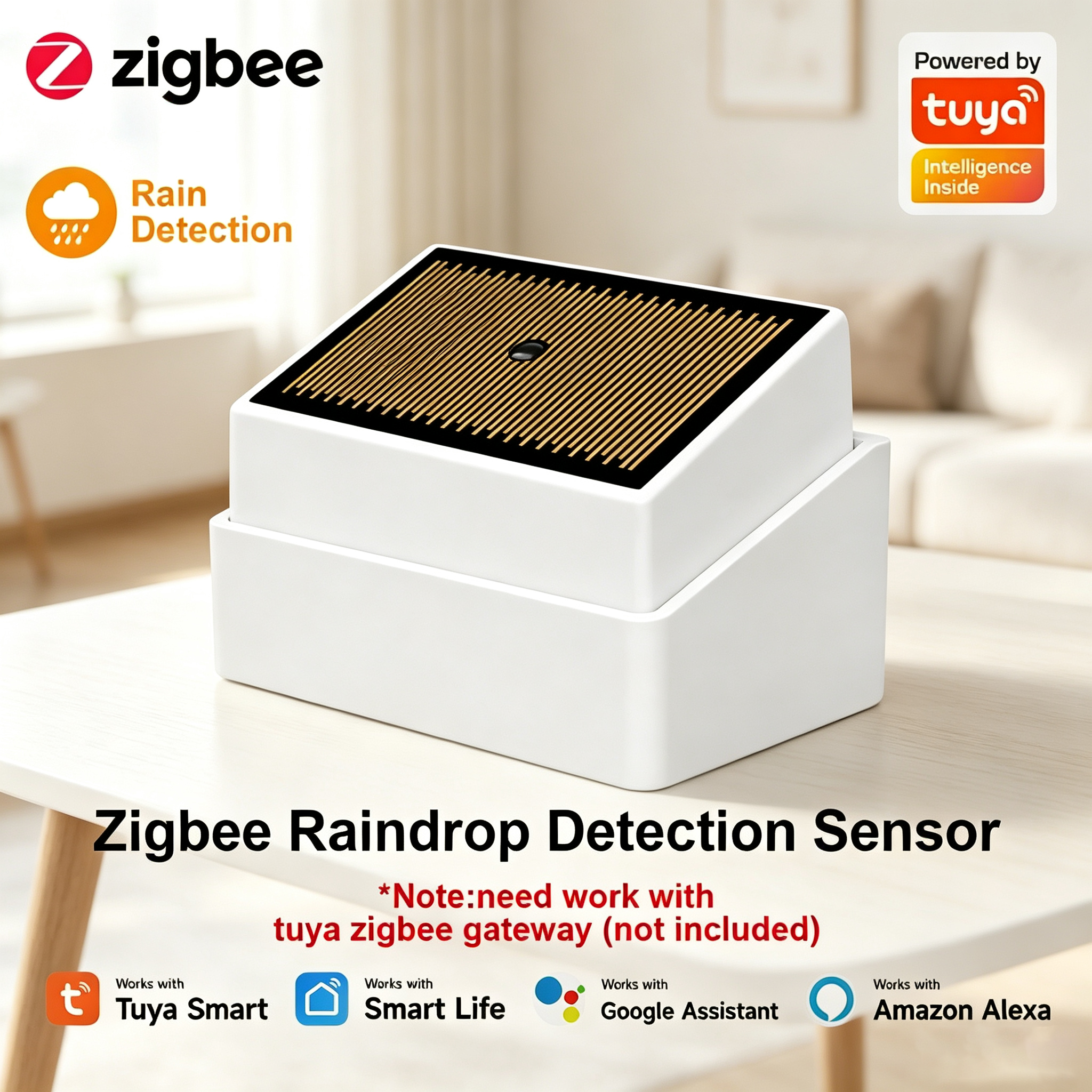 Tuya ZigBee Smart Rain Sensor  - Water Alarm Sensor reseña y precio