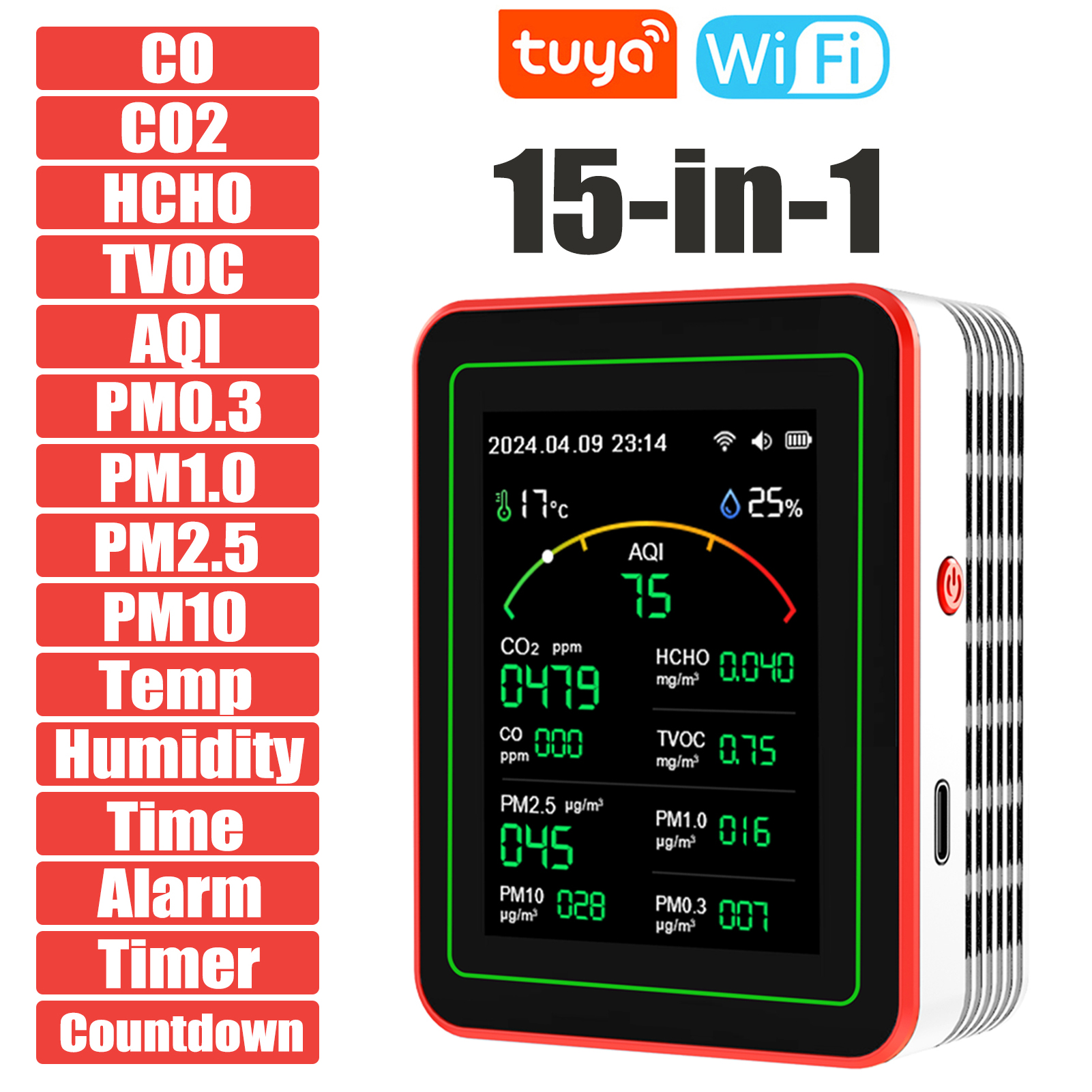 Home Air Quality Monitor Tuya  - Co Detector Plug reseña y precio