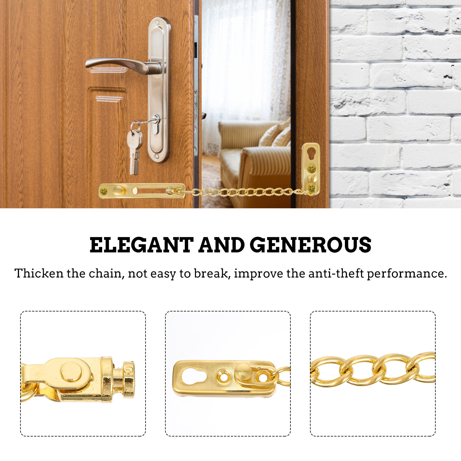 1Set Elegant Stainless Steel D - Security Chain Door reseña y precio